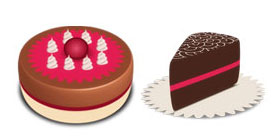 精美的巧克力蛋糕PNG图标