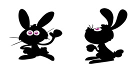 小黑兔透明PNG图标